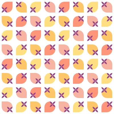  Retro Stone Fruit Tile Seamless Pattern in Peach & Apricot