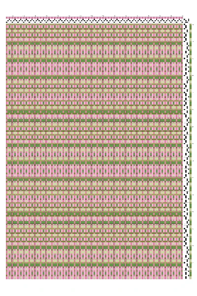 Floral Stripe Summer & Winter Weaving Draft in Pink & Moss | 8-Shaft 8-Treadle Loom Pattern