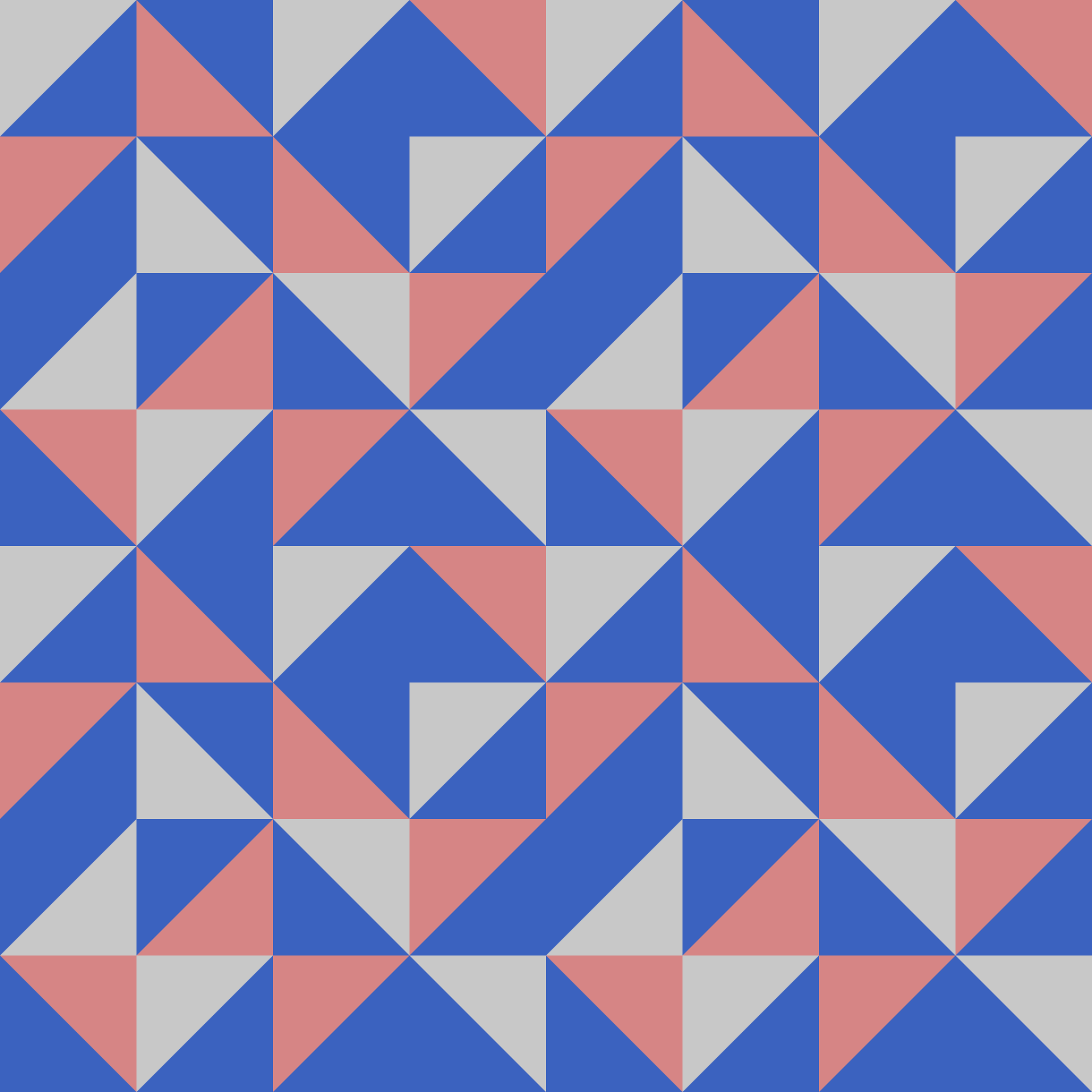Retro Truchet Triangle Tile Seamless Pattern
