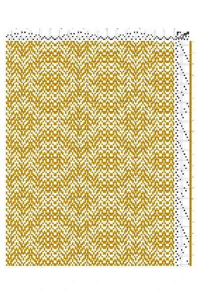 Overshot Ogee Weaving Draft in Mustard Gold & White | 8-Shaft 10-Treadle Dobby Loom Pattern