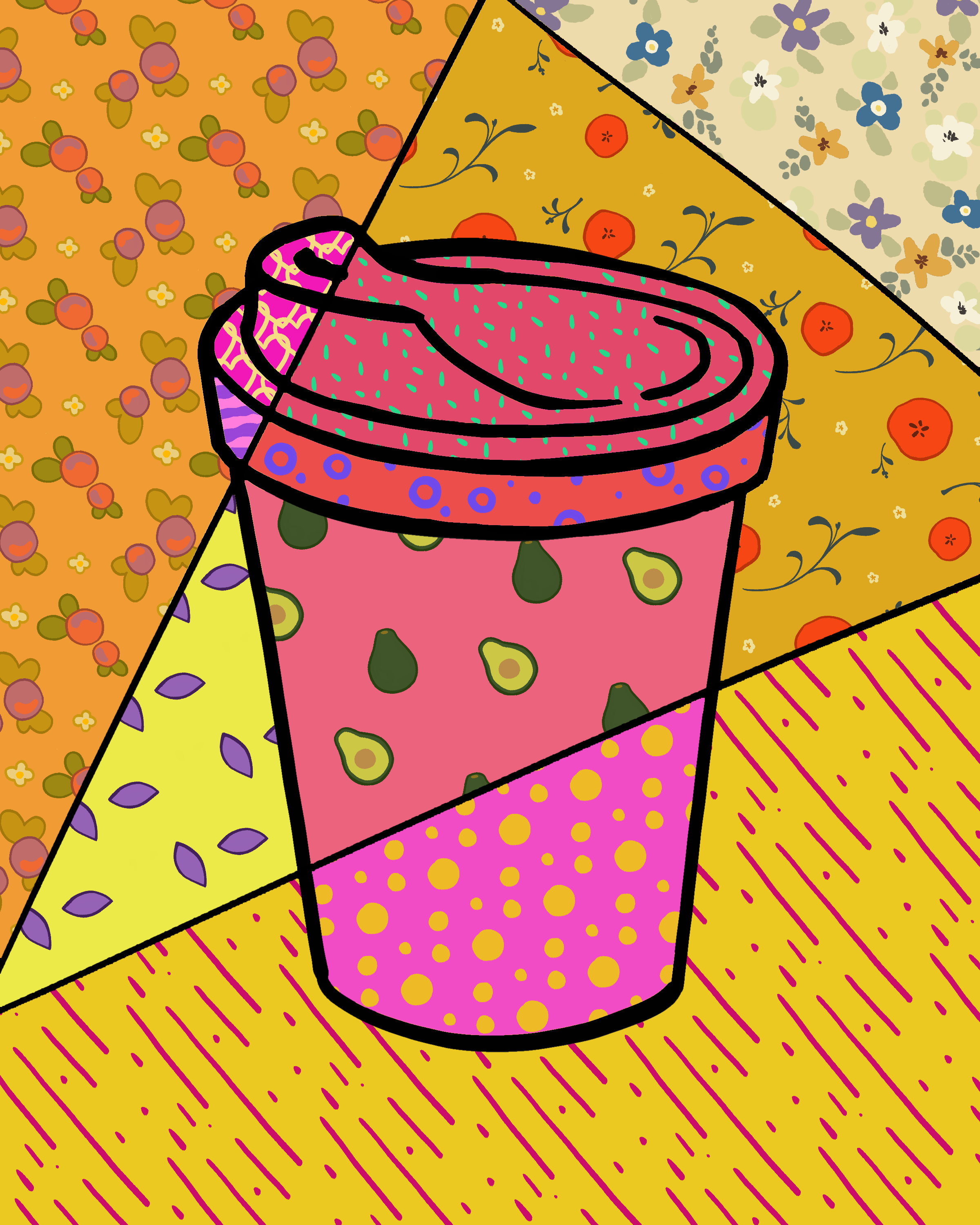 Warm Pop Art Coffee Cup Poster