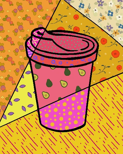 Warm Pop Art Coffee Cup Poster