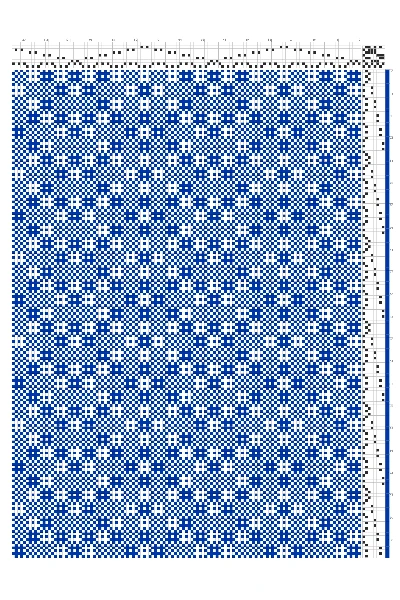 Hexagonal Network Huck Lace Weaving Draft in Cobalt & White | 6-Shaft 6-Treadle Loom Pattern