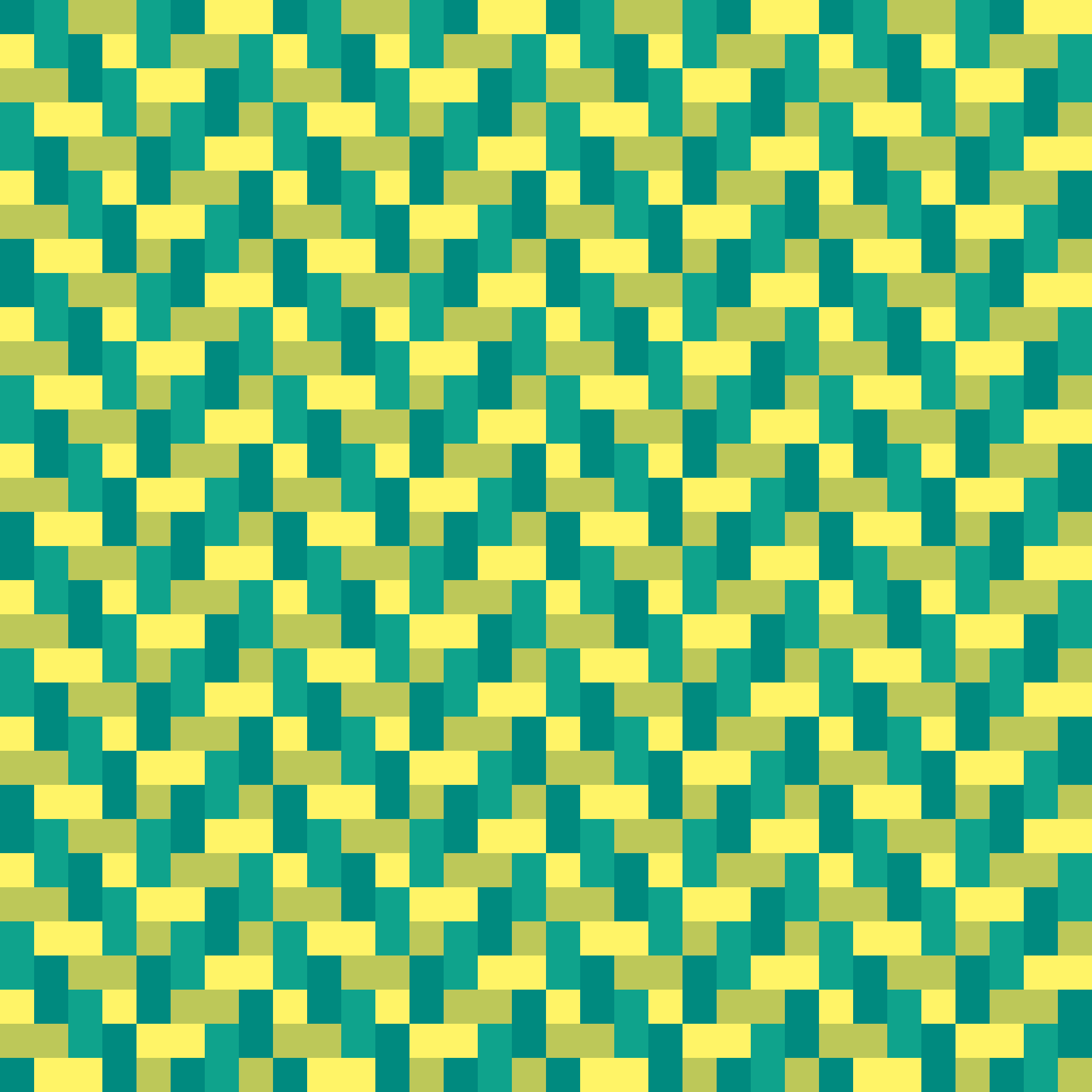 Retro Pixel Chevron Herringbone Warp Pattern in Emerald & Lemon | Free Geometric Surface Design