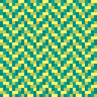 Retro Pixel Chevron Herringbone Warp Pattern in Emerald & Lemon | Free Geometric Surface Design