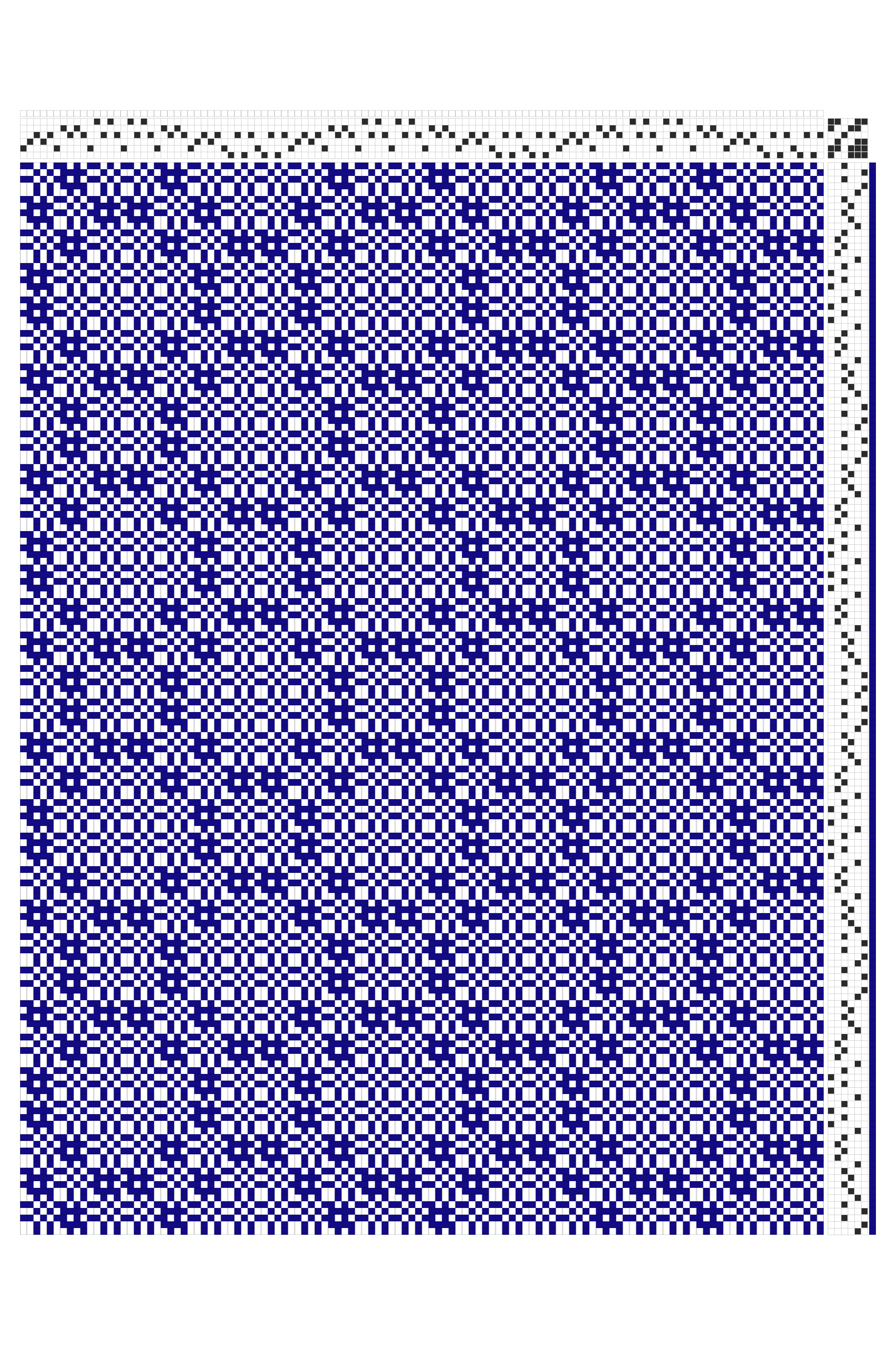 Halvdrall Swedish Lace Weaving Draft in Indigo & White | Dobby Loom Pattern