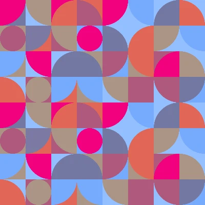 Retro Neon Industrial Curved Tile Seamless Pattern 