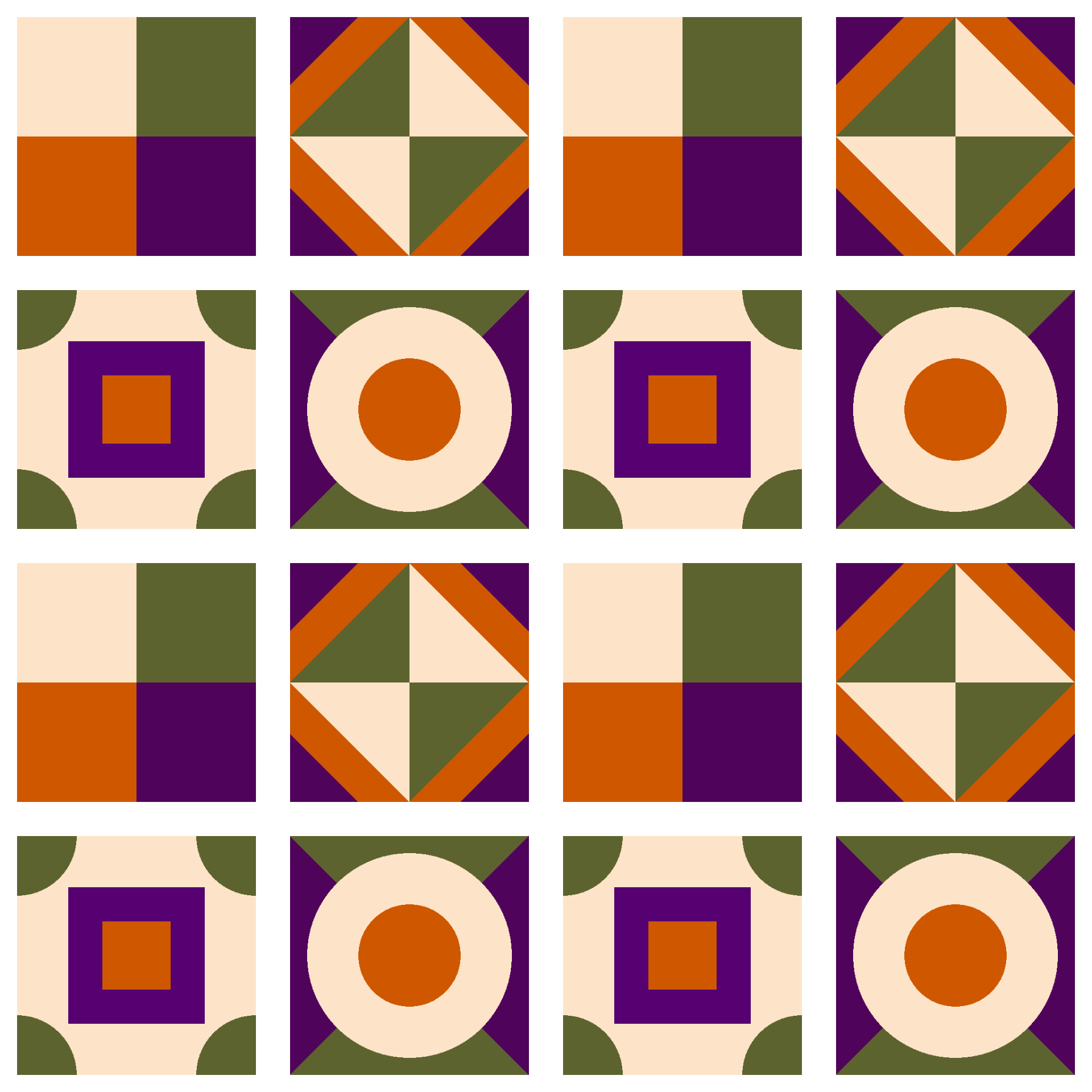 Modern Geometric Patchwork Diamonds Seamless Pattern Plum & Olive |  Bold Geometric Surface Design