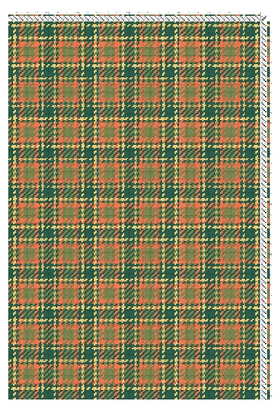 Autumnal Plaid 2/2 Twill Weaving Draft in Forest, Straw & Burnt Tangerine | 4H4T Pattern