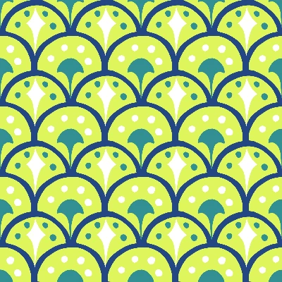 Pop Art Scalloped Ginkgo Pattern