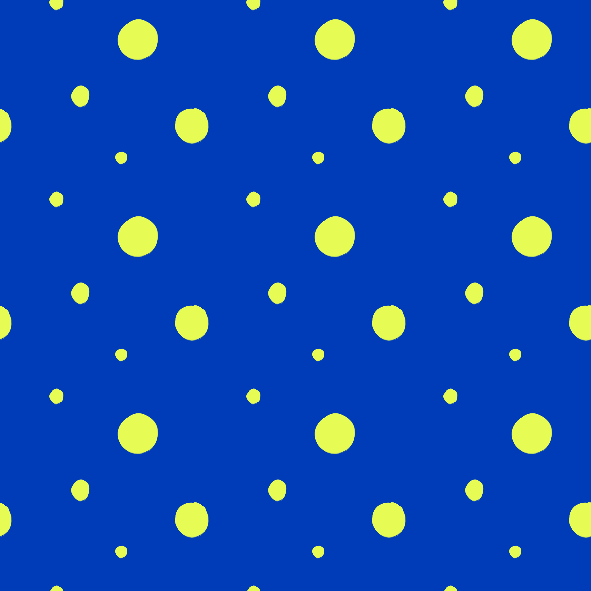 Pop Art Bold Polka Dots in Blue & Lime Pattern