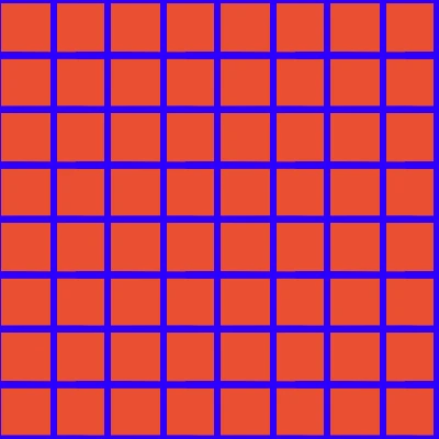 Pop Art Ultramarine Wire Grid on Orange Pattern