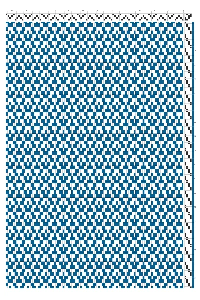 Bold Half-Hexagon Grid Weaving Draft in Cerulean Blue & White | 4-Shaft 4-Treadle Loom Pattern