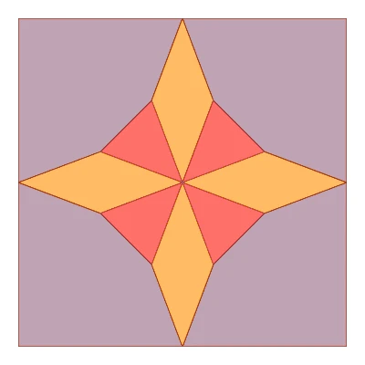 FPP Quilt Block: Ladies' Art Company No. 001 | Four Pointed Star Foundation Paper Piecing Pattern