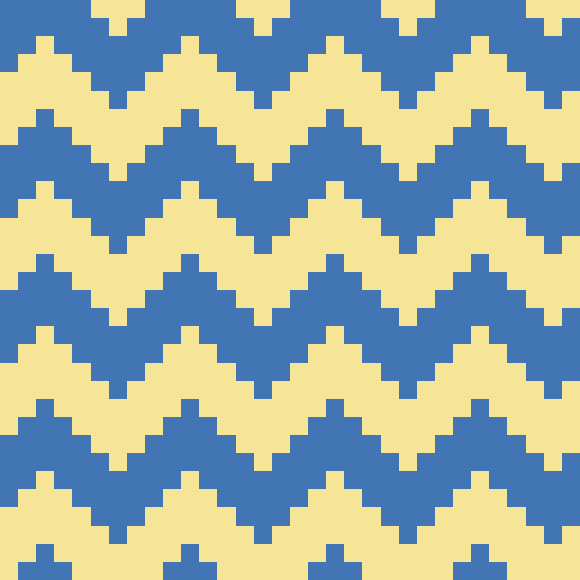 Retro Pixel Chevron Weave Seamless Pattern in Cornflower & Butter | Free Geometric Surface Design