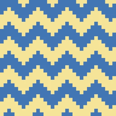Retro Pixel Chevron Weave Seamless Pattern in Cornflower & Butter | Free Geometric Surface Design
