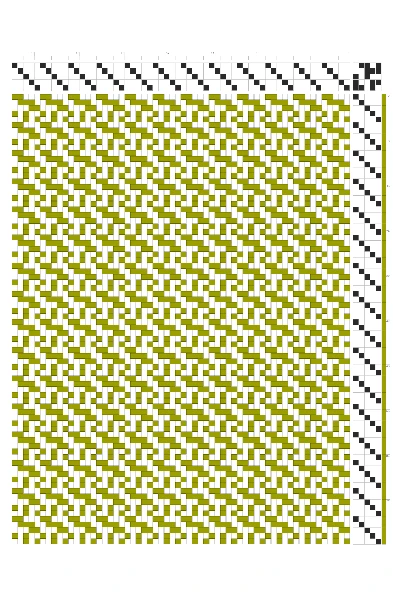Broken Zigzag Tweed Weaving Draft in Olive & White | 5-Shaft 5-Treadle Dobby Loom Pattern