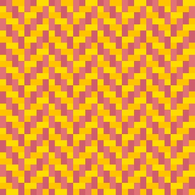 Retro Pixel Chevron Herringbone Warp Pattern in Marigold & Rose | Free Geometric Surface Design