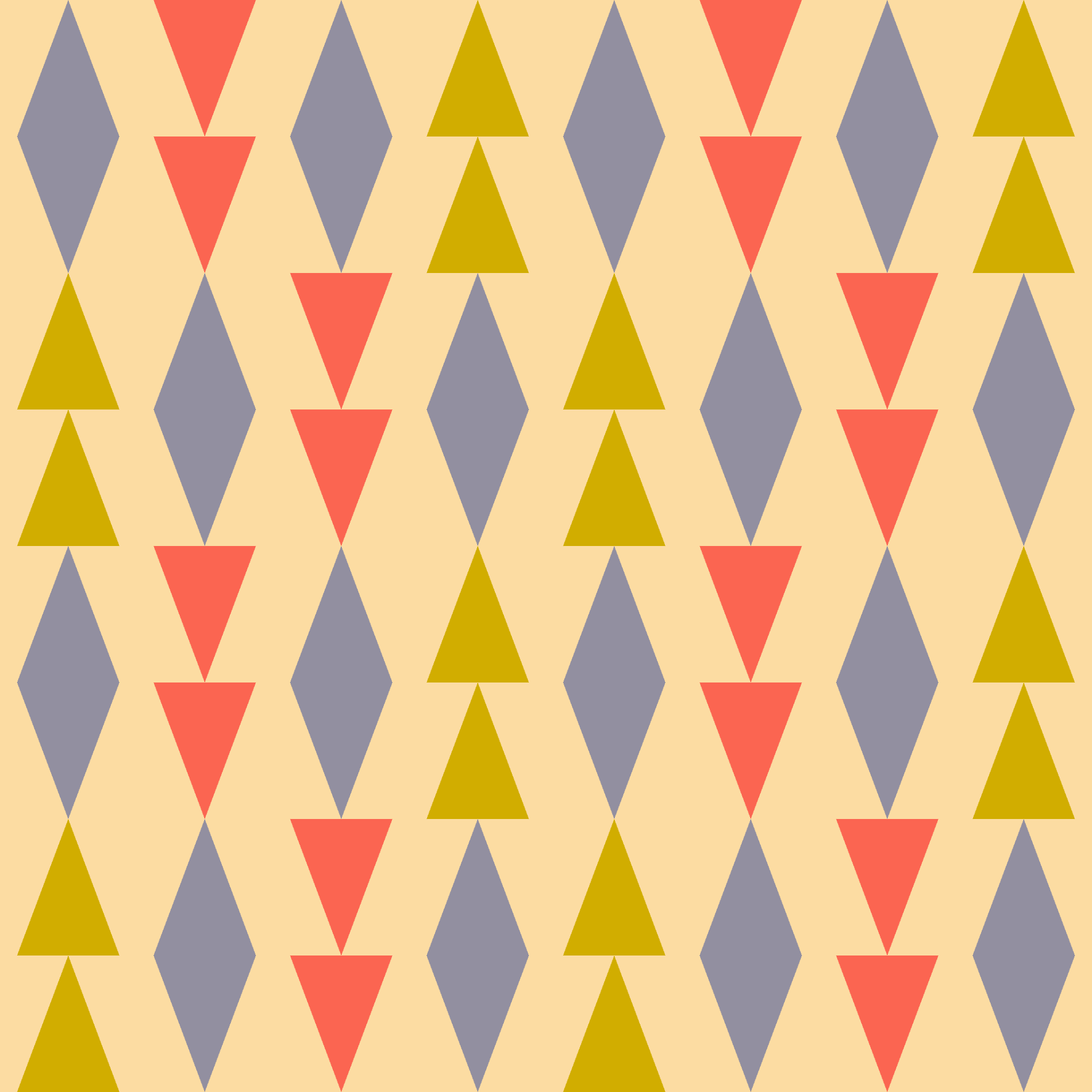 Modern Diamond Pennant Strands Seamless Pattern in Peach & Dusty Blue | Bold Geometric Design