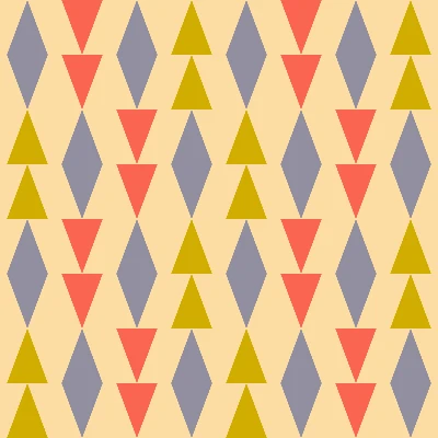 Modern Diamond Pennant Strands Seamless Pattern in Peach & Dusty Blue | Bold Geometric Design