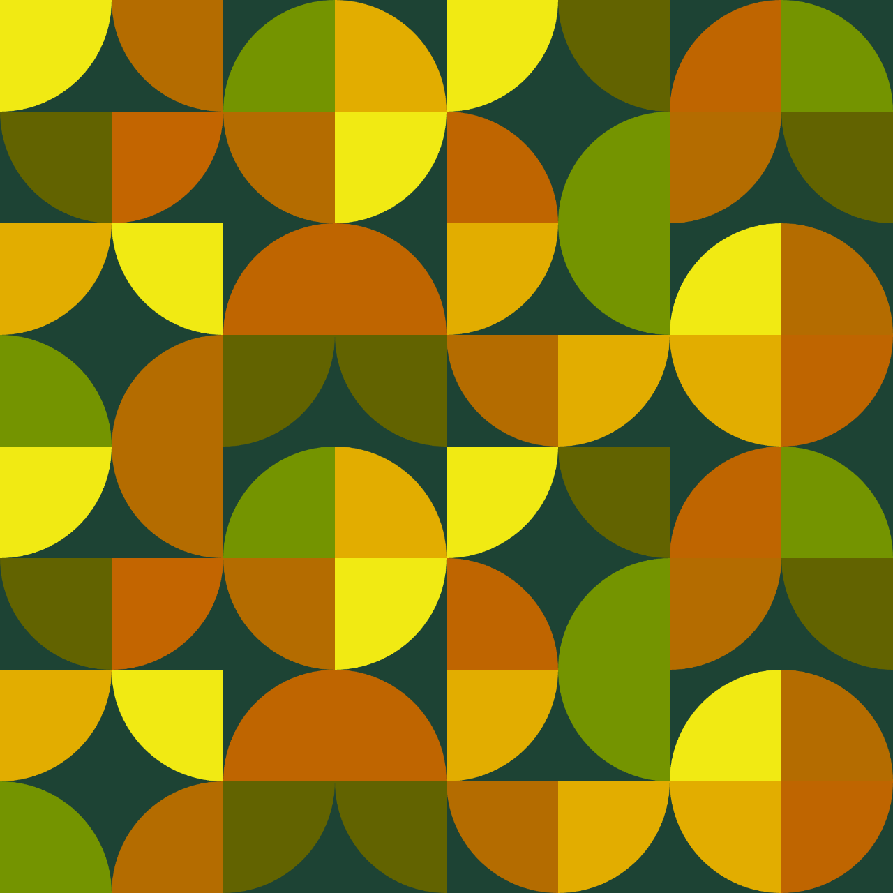 Retro Garden Bounty Medallion Tile Seamless Pattern
