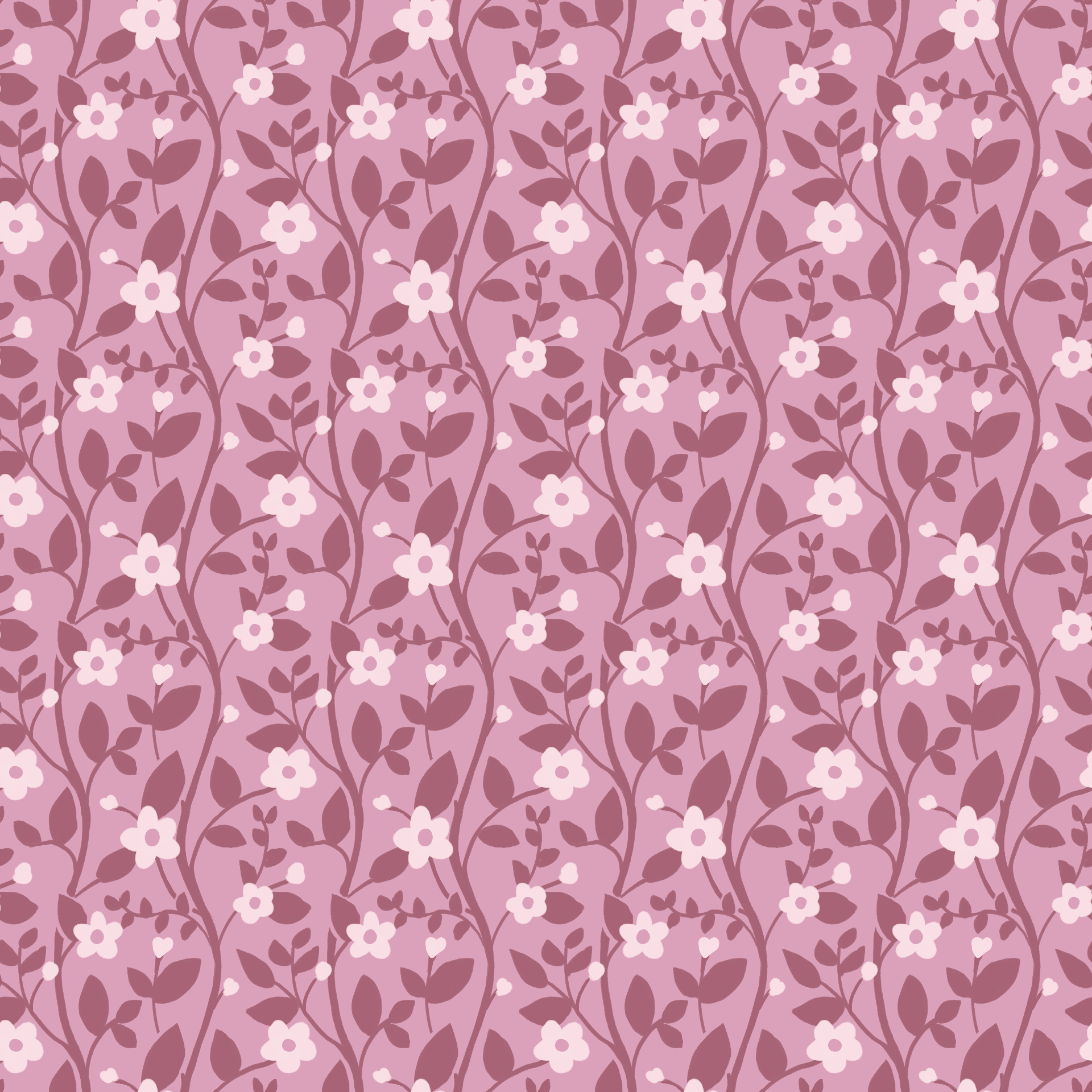 Pink Climbing Floral Pattern