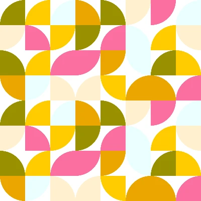 Retro Hibiscus Harvest Garden Curved Tile Seamless Pattern