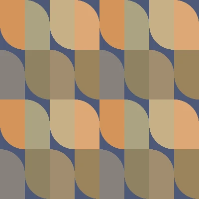 Modern Diagonal Petaled Tile Seamless Pattern in Slate & Apricot | Bold Geometric Design