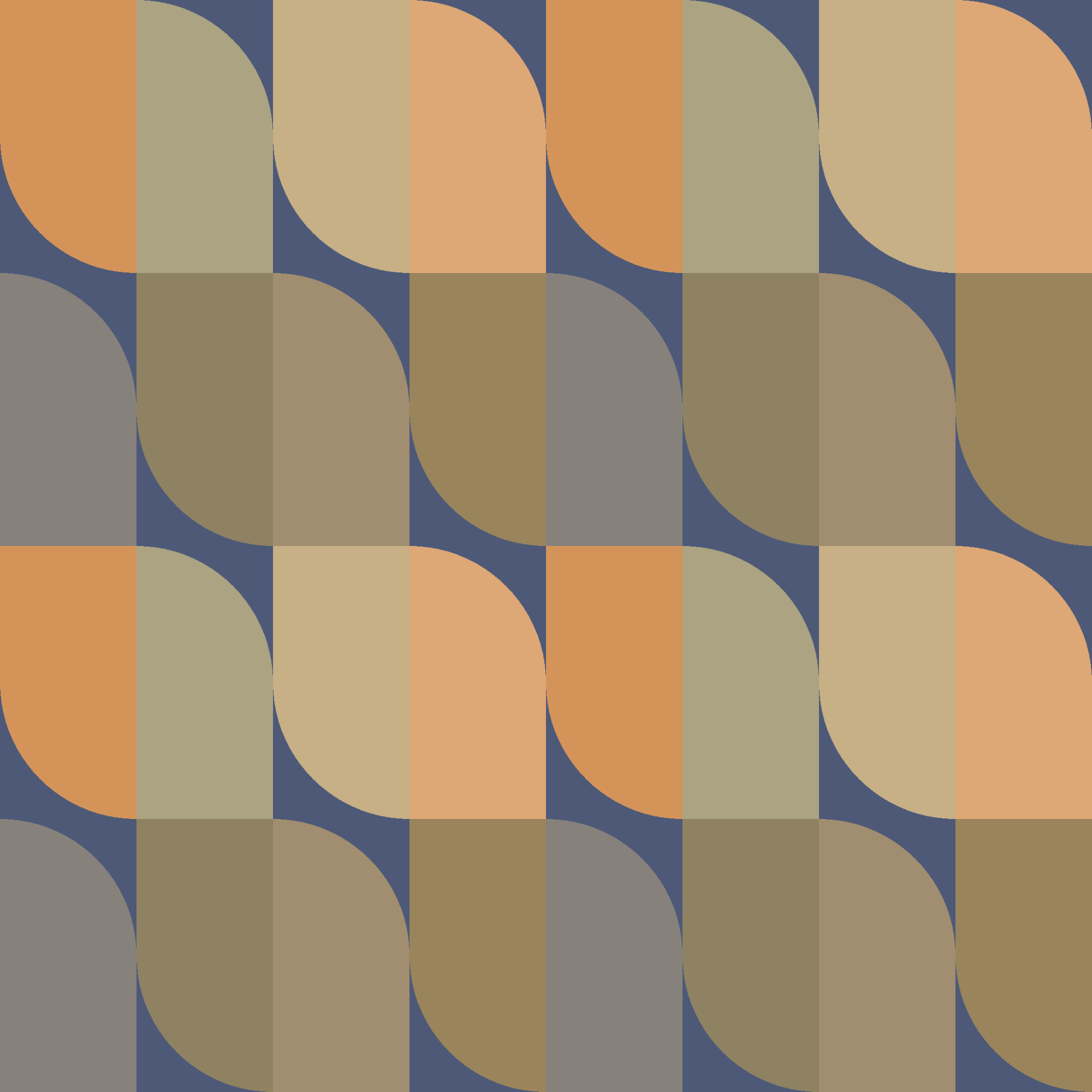 Modern Diagonal Petaled Tile Seamless Pattern in Slate & Apricot | Bold Geometric Design