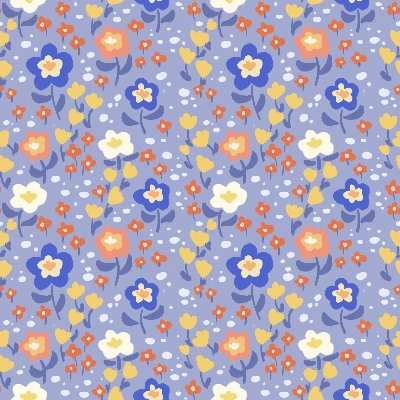 Sweet Cottage Floral Seamless Pattern