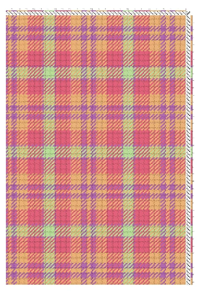 Vibrant Tartan Weaving Draft in Tangerine, Mint & Watermelon | 4-Shaft 4-Treadle Loom Pattern
