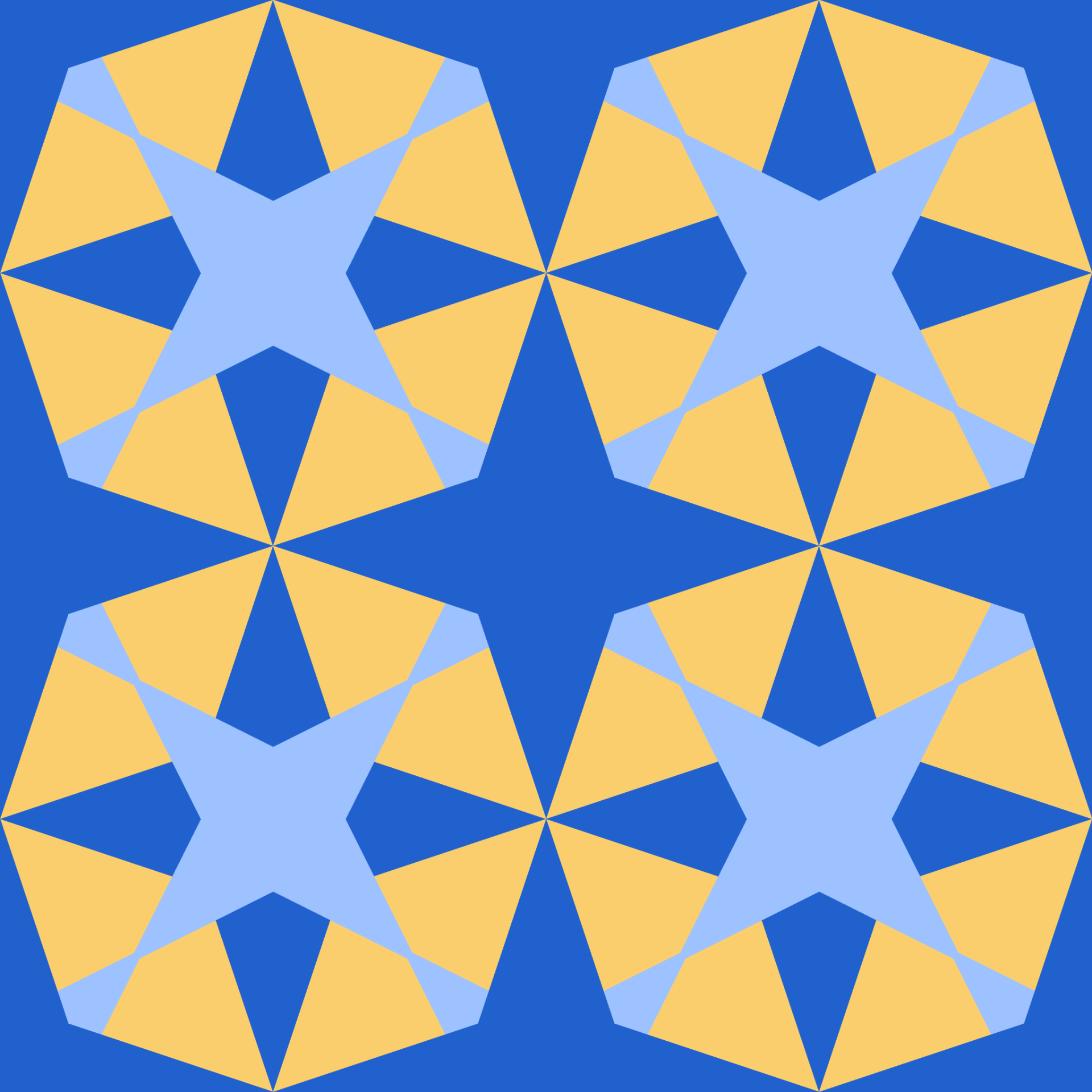 Retro Octagonal Star Tile Seamless Pattern Blue & Gold