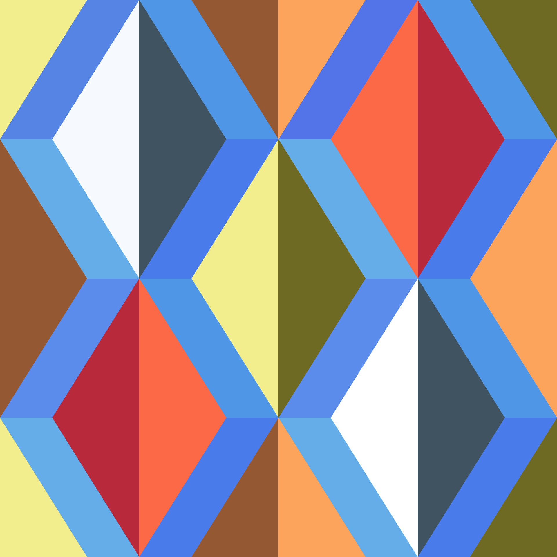 Retro Faceted Diamond Stripes Seamless Pattern in Cobalt & Coral | Free Geometric Surface Design