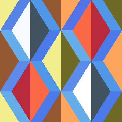 Retro Faceted Diamond Stripes Seamless Pattern in Cobalt & Coral | Free Geometric Surface Design