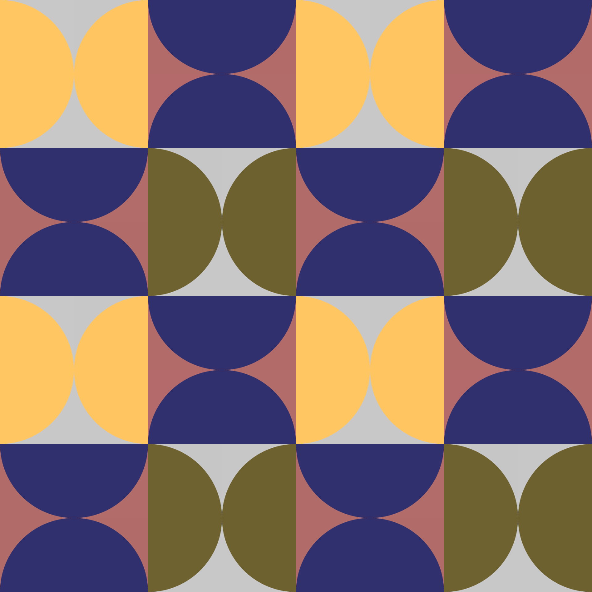 Retro Circle Muted Tile Seamless Pattern