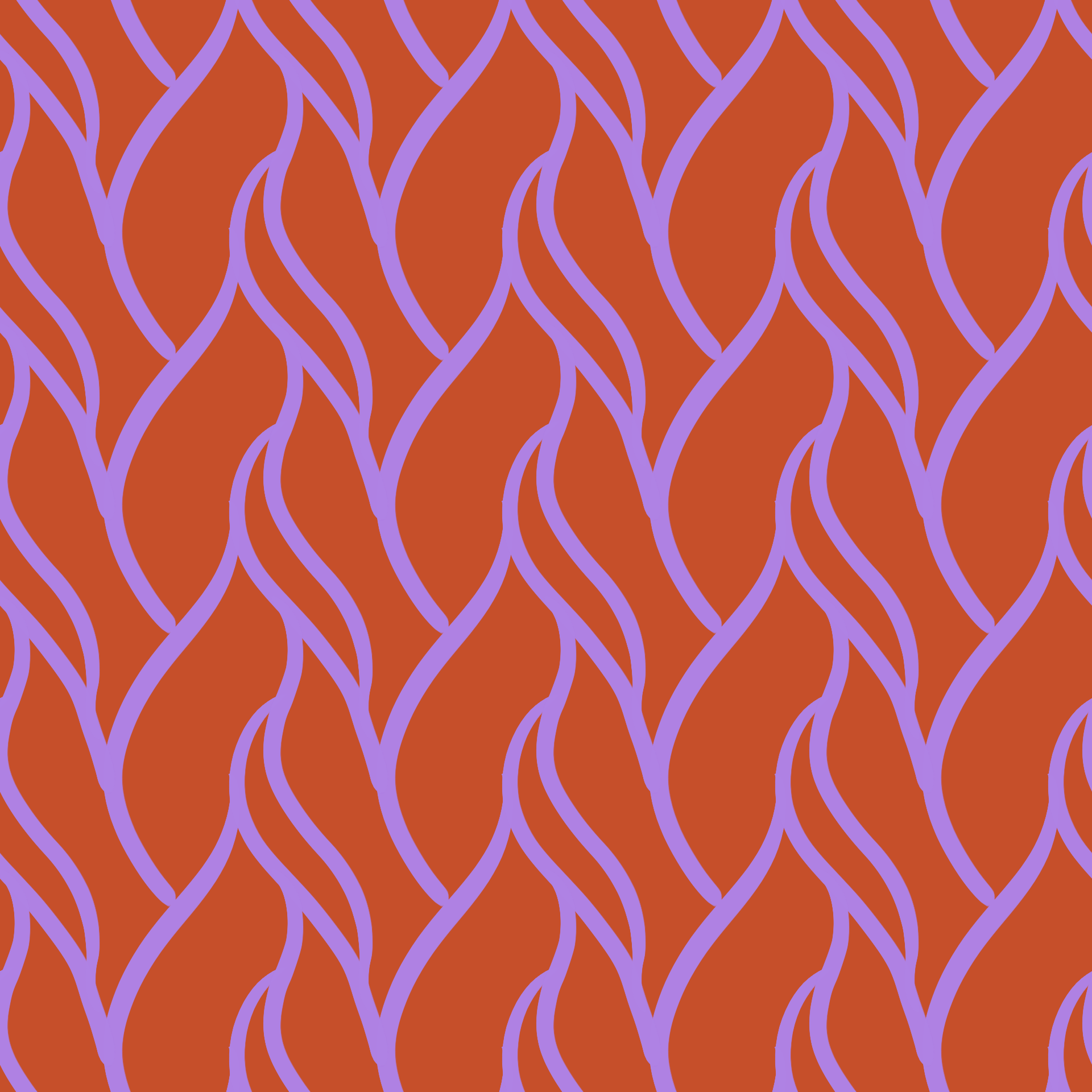 Pop Art Flowing Lines of Rust & Lavender Pattern