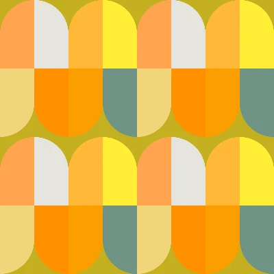 Modern Wiggly Mod Tile Rows Seamless Pattern in Citrus & Olive | Bold Geometric Design