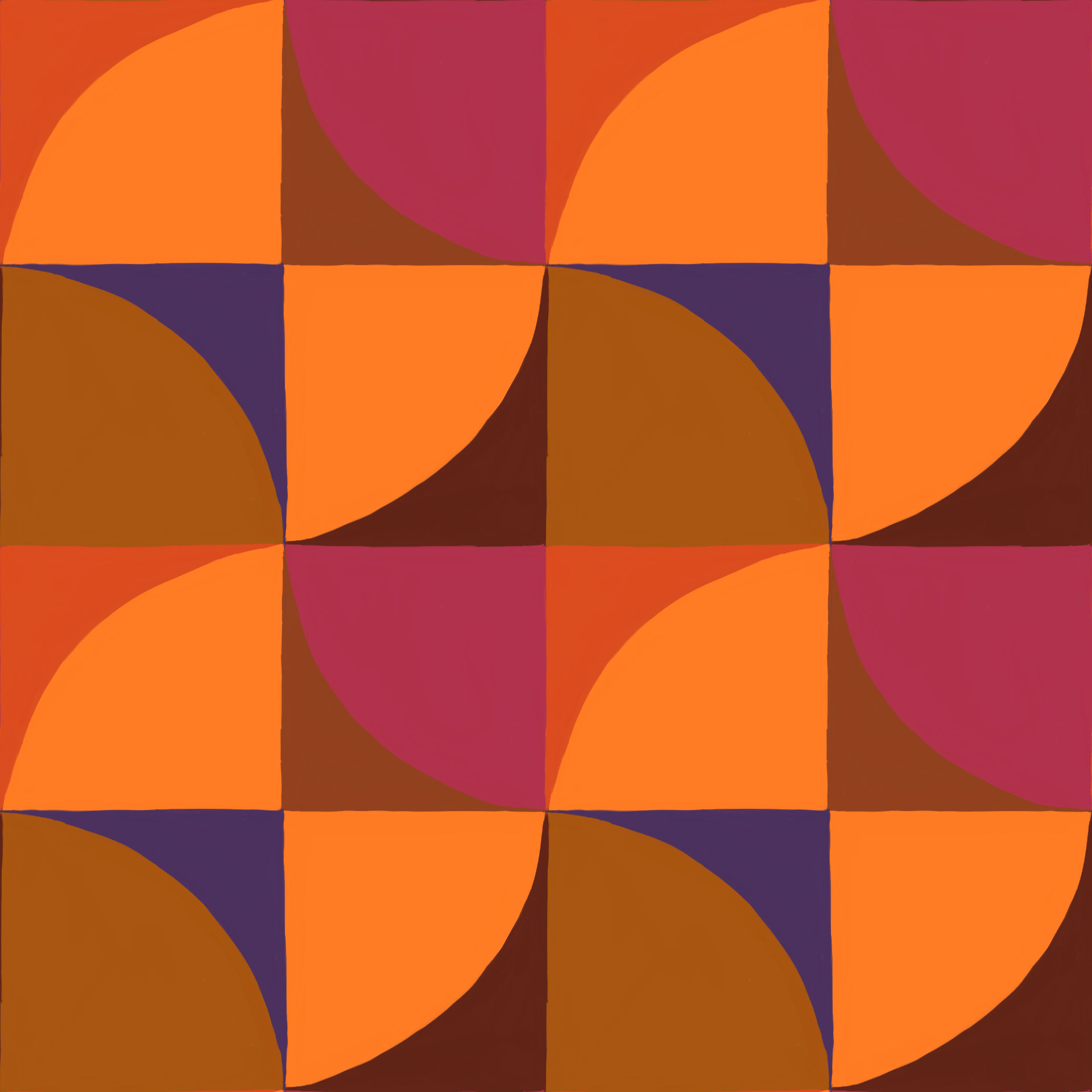 Retro Curved Terracotta Tile Seamless Pattern