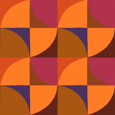 Retro Curved Terracotta Tile Seamless Pattern