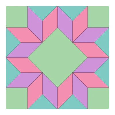 FPP Quilt Block: Ladies' Art Company No. 002 | Star Variation Foundation Paper Piecing Pattern