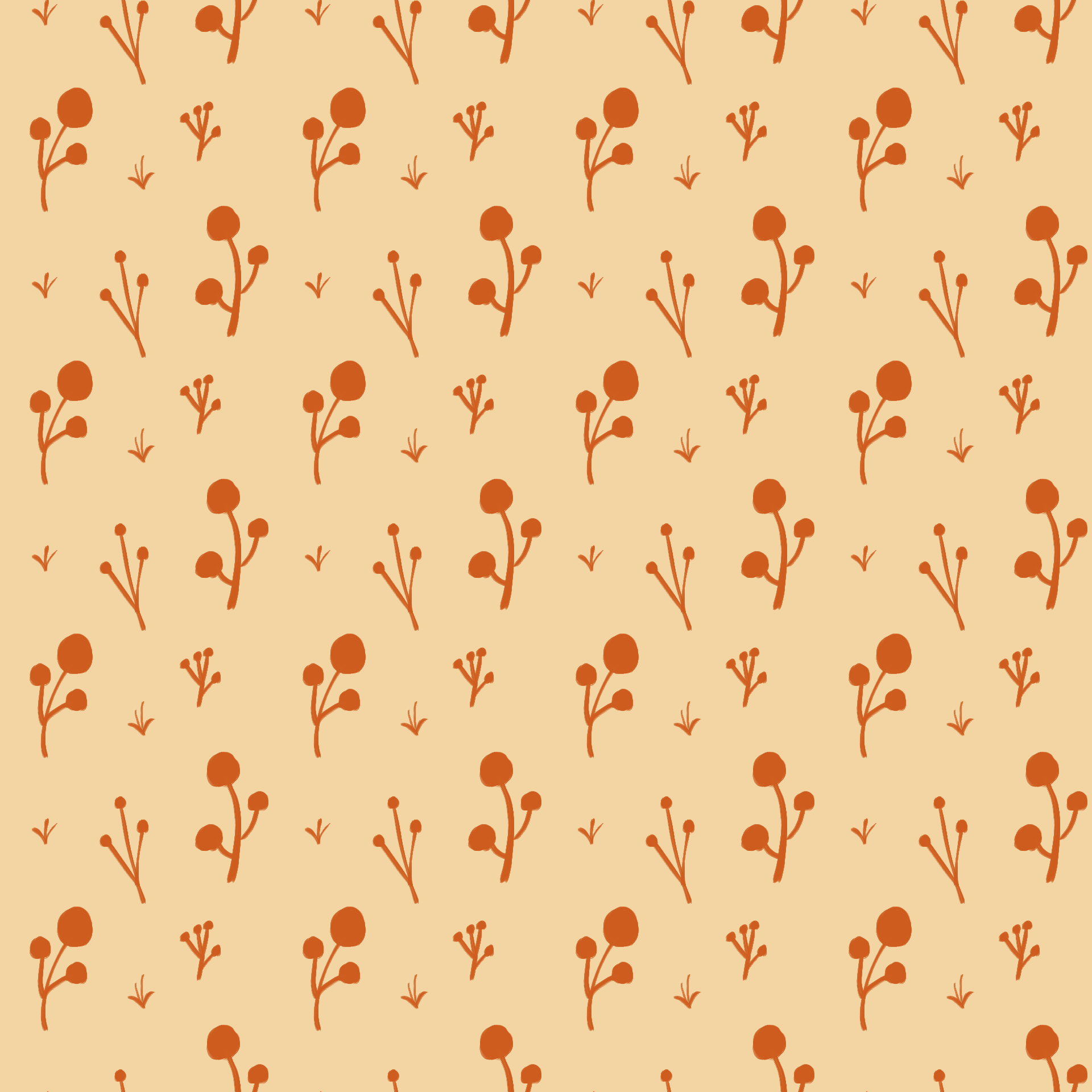 Retro Botanical Sprig Pattern
