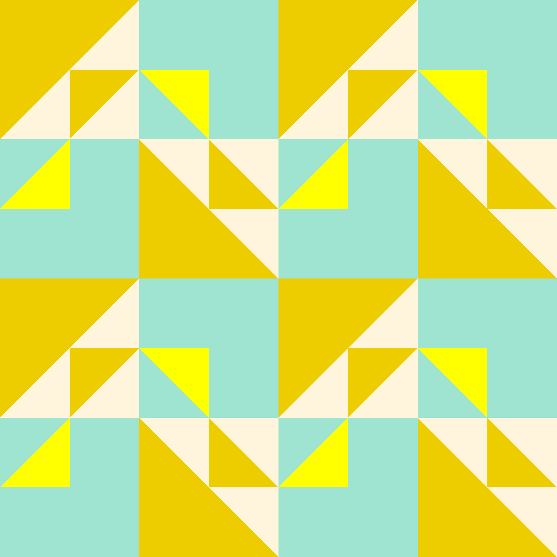 Modern Triangle Scatter Checkers Seamless Pattern in Mint & Gold | Bold Geometric Design