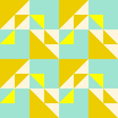 Modern Triangle Scatter Checkers Seamless Pattern in Mint & Gold | Bold Geometric Design
