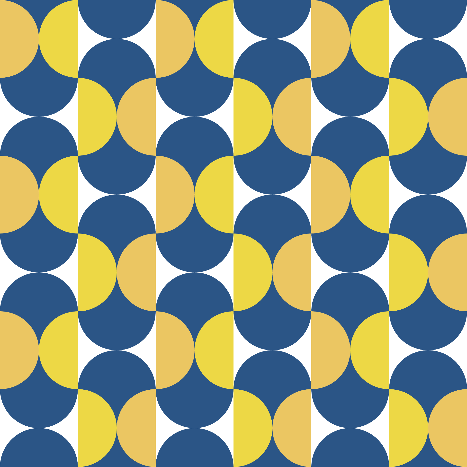 Retro Crescent Moon Tile Seamless Pattern in Navy & Gold