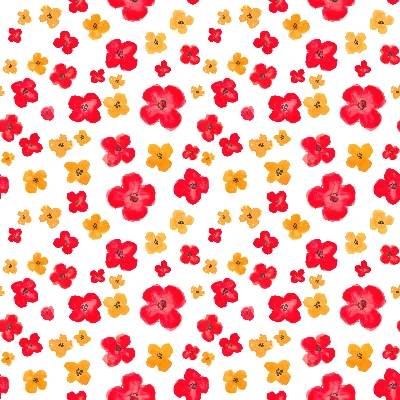Poppy Floral Watercolor Seamless Pattern