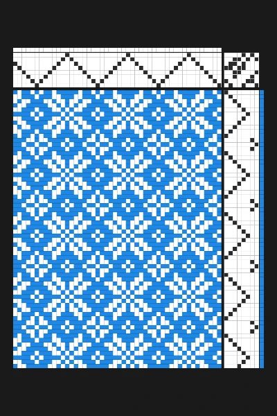 Snowflake Dobby Loom Weaving Draft in Cobalt & White | Free Geometric Textile Patternn Bower