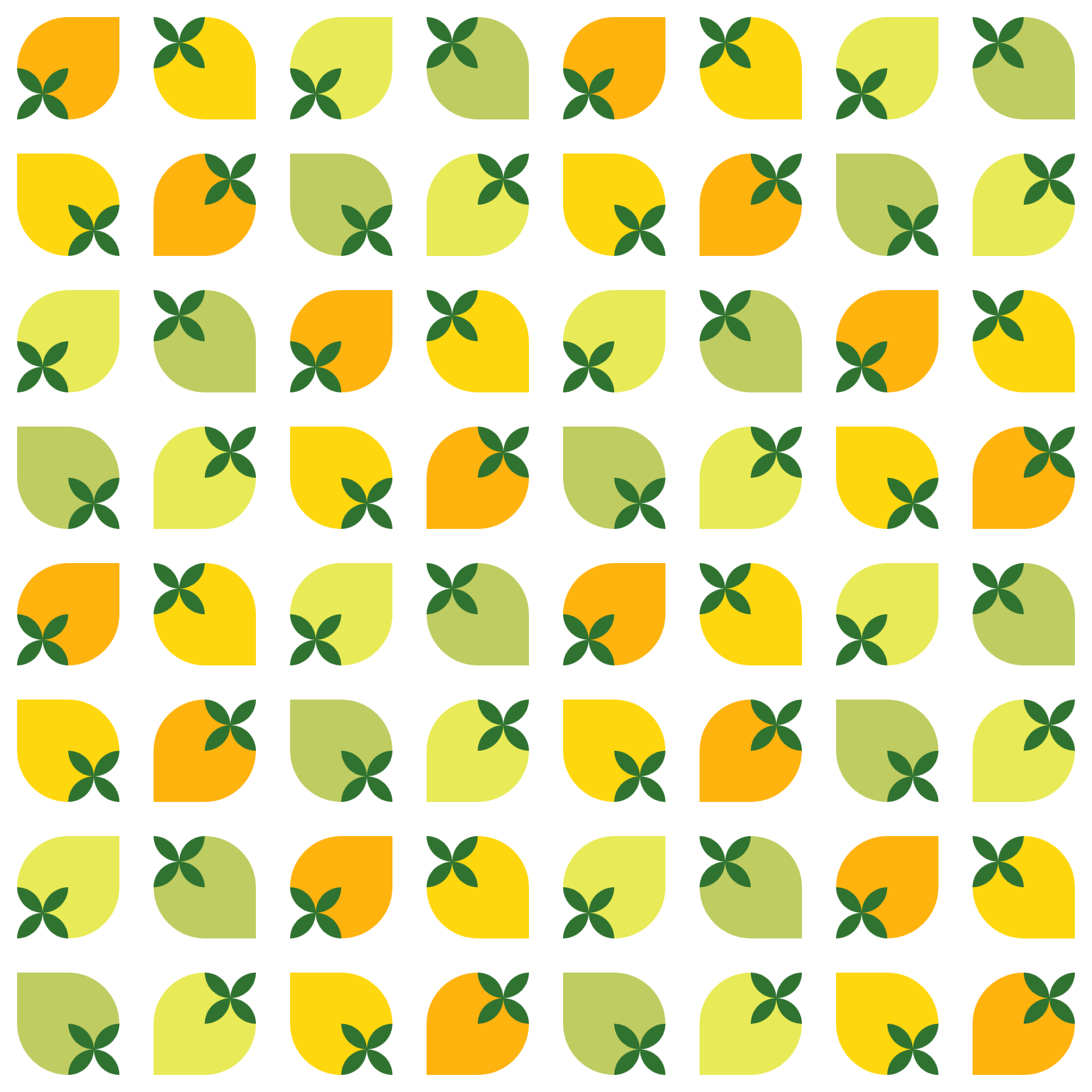 Retro Citrus Fruit Tile Seamless Pattern in Lemon & Tangerine