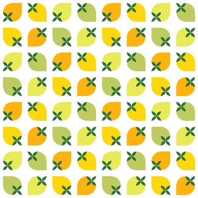 Retro Citrus Fruit Tile Seamless Pattern in Lemon & Tangerine