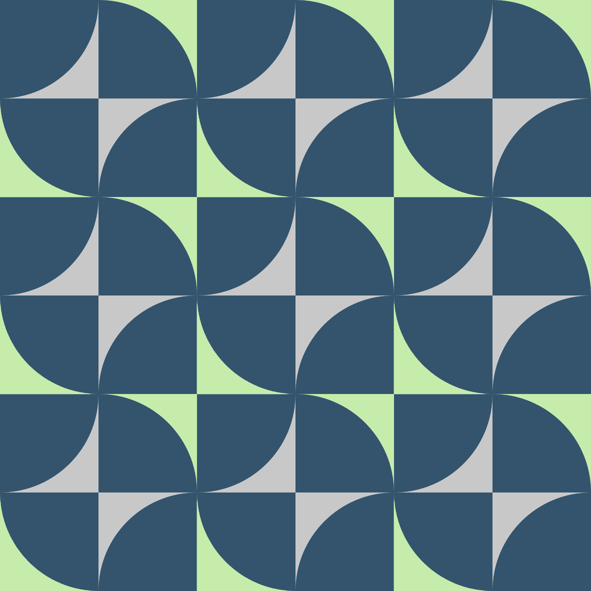 Retro Curved Teal & Mint Tile Seamless Pattern