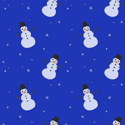 Snowman Snowy Night Repeating Pattern